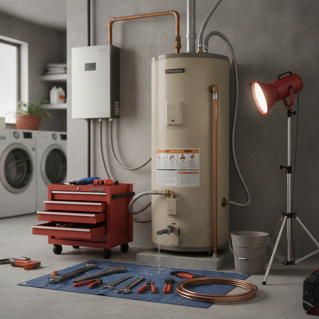 water heater repair - no faces and no text